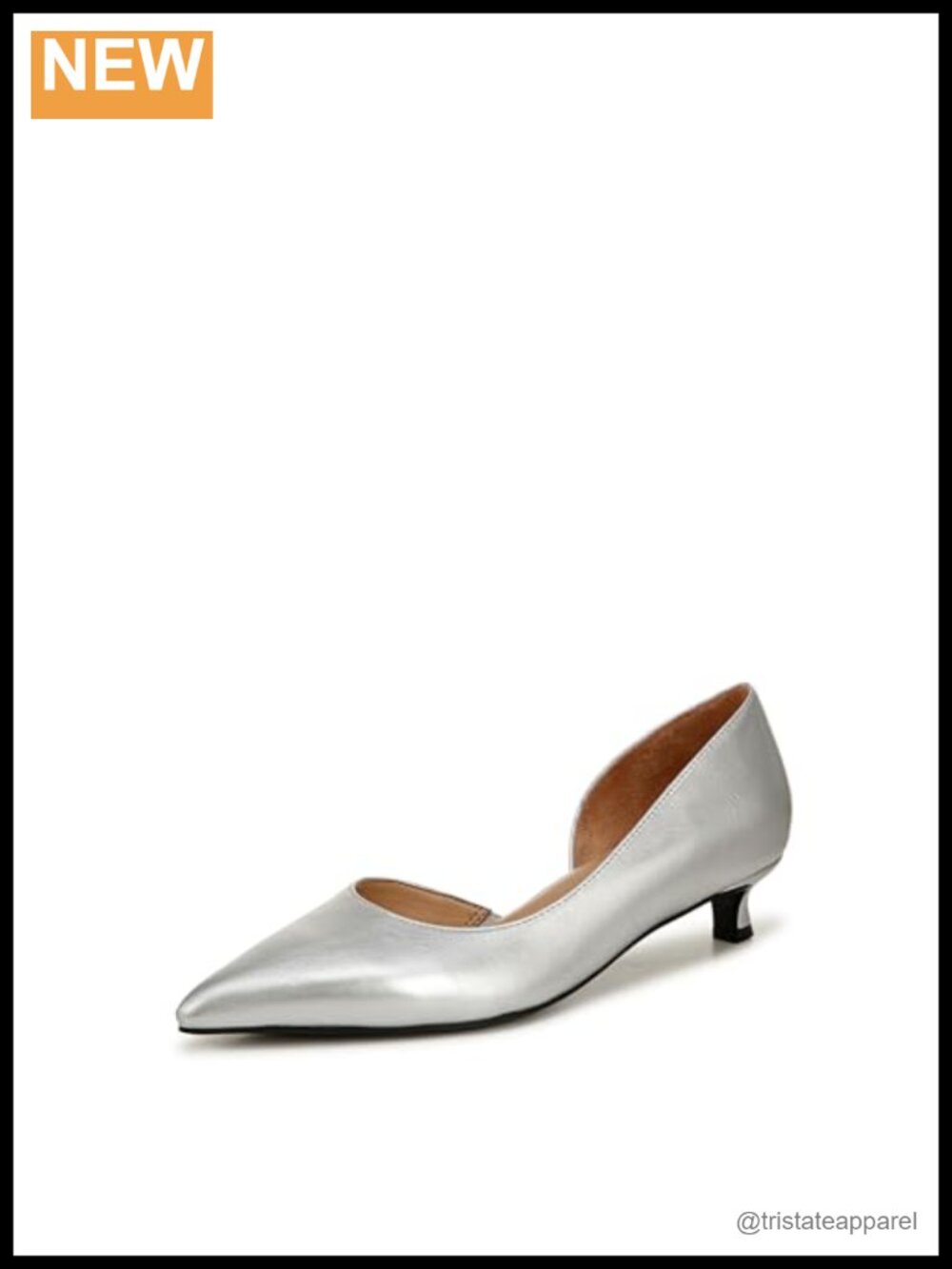 Kitten Heel Pointed Toe Pump D'Orsay Side Styling Comfort
